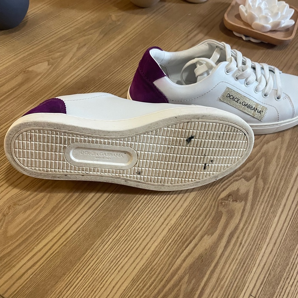 Dolce & Gabbana Women's White and Purple Sneakers - Picture 9 of 9